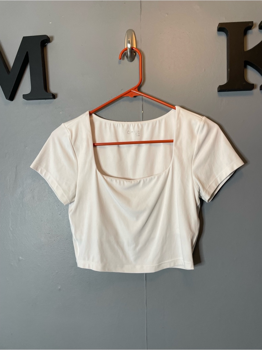 Aerie Offline White Seamless Square Neck Crop Top - Women's size medium
